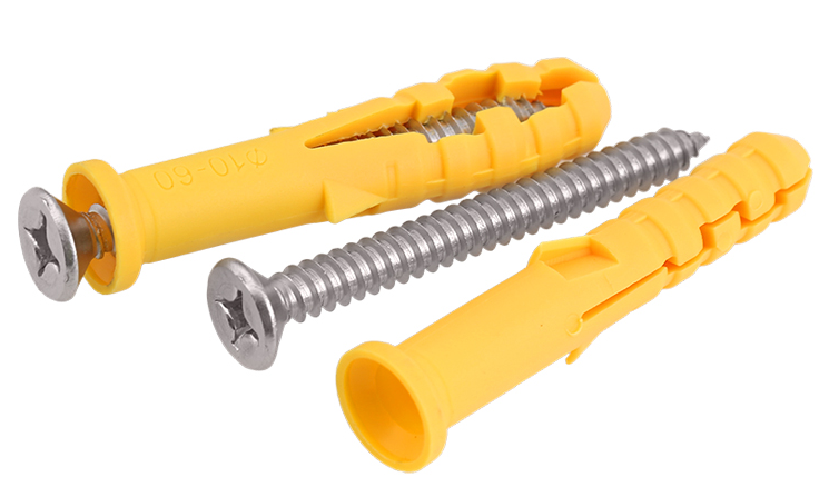  塑料胀塞 塑料 黄色 配201不锈钢钉 M6×30 1套