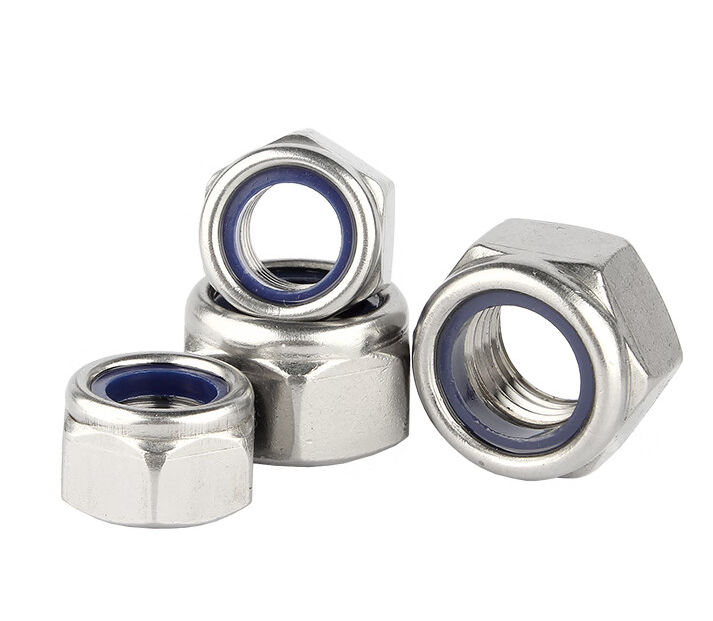 DIN985 六角头薄型尼龙锁紧螺母 不锈钢304 A2-70 本色 粗牙 