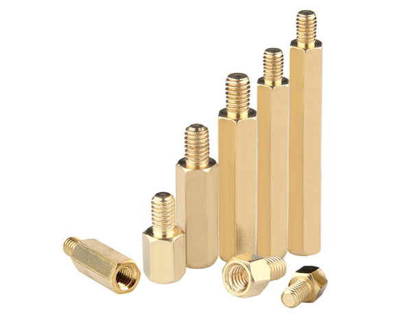 YJT13001 六角隔离柱阴阳型 铜 59铜 本色 粗牙