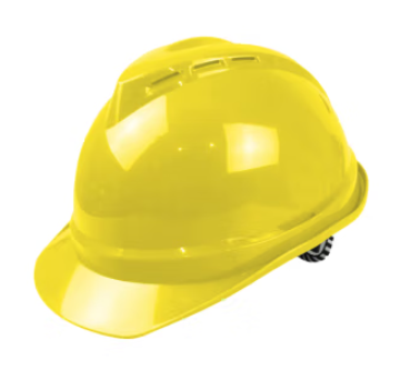 安丹达高端硬质款V型ABS安全帽 10149 黄色 8点式旋钮帽衬 Y型斑马纹下颚带 1顶 黄色