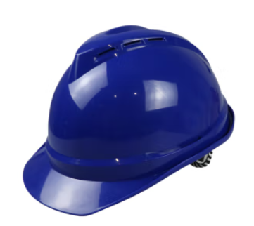 安丹达高端硬质款V型ABS安全帽 10149 蓝色 8点式旋钮帽衬 Y型斑马纹下颚带 1顶 