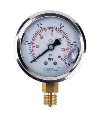 耐震压力表YTN-60 0-60Mpa 铁镀镍＋铜接头