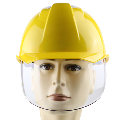 带防护面罩安全帽